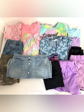 Girls Clothes Size 10/12 Kids 14 pc. Lot Shorts T-Shirts Dress Summer Clothes